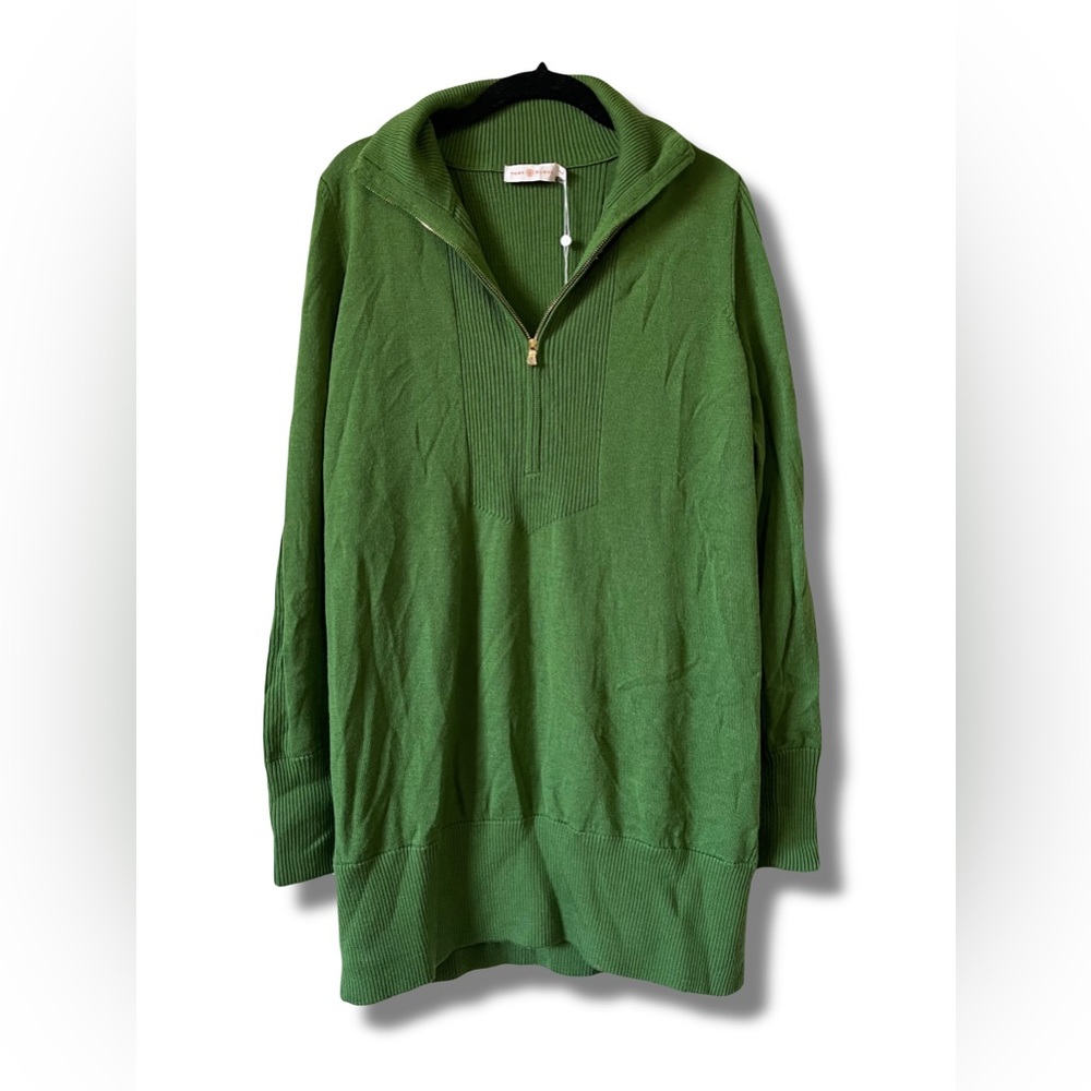 NWT Tory Burch Green Alora Turleneck Sweater $275 size XL